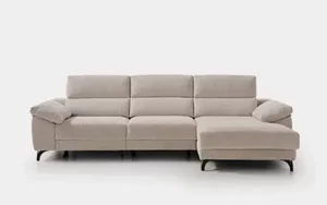 Sofá deslizante modelo LON en forma de L, color beige