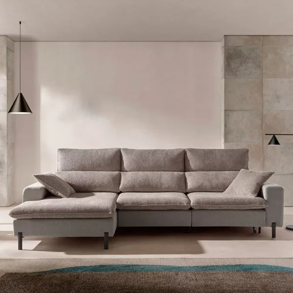 Sofá deslizante modelo CO en forma de L en un salón