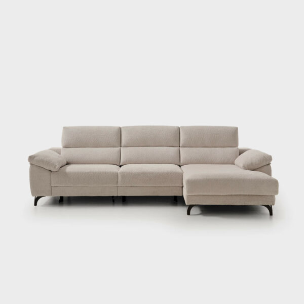 Sofá deslizante modelo LON en forma de L, color beige